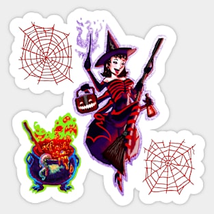 Halloween Vampire Spider Witch Pattern Sticker